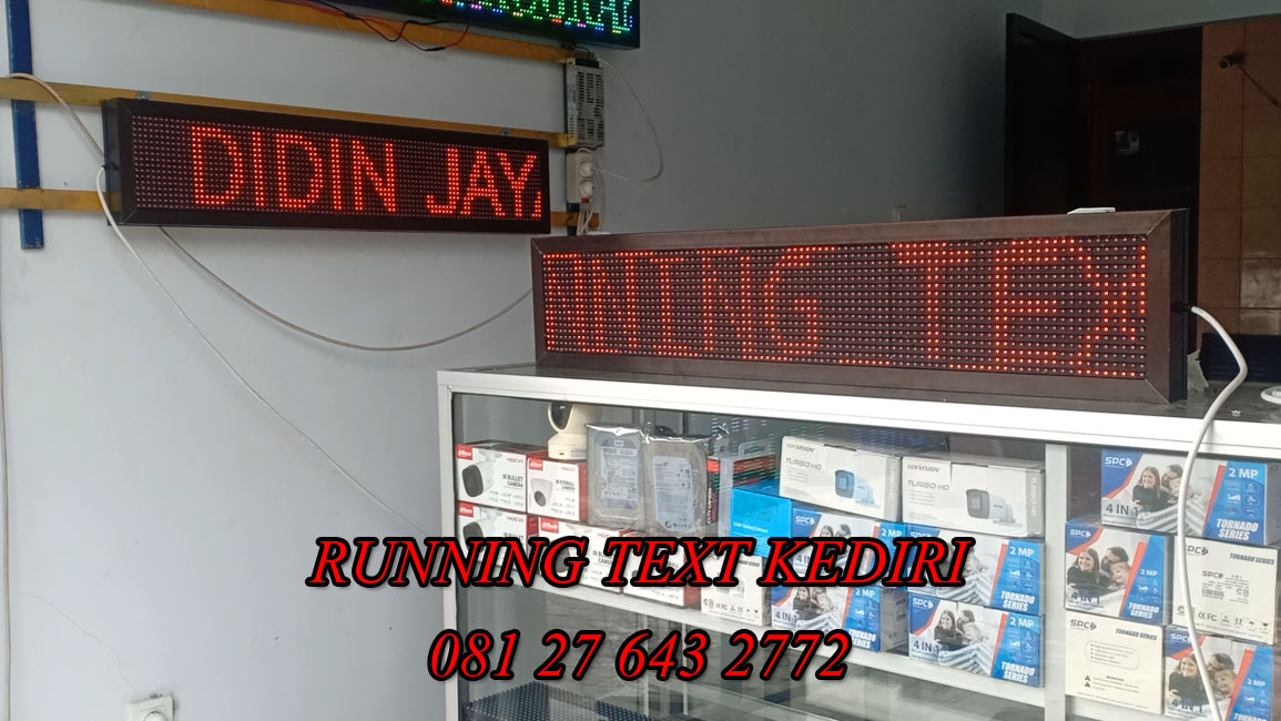 <p>Running text RGB atau merah hijau biru merupakan running text yang paling dominan digunakan oleh semua orang. Dan running text merah ukuran 20x100cm adalah pilihan favorit untuk semua orang yang ingin usaha lebih lancar dan ramai. Rekomendasi untuk anda ukuran 1 meter, garansi 1 tahun.</p>